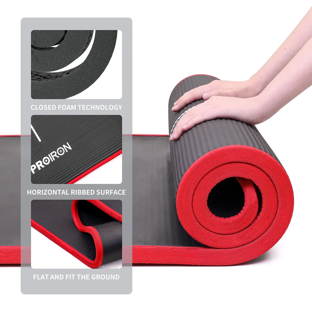 PROIRON Esterilla Yoga,Grosor 10/15mm,Ideal para Ejercicio,183x66/61cm foto 3