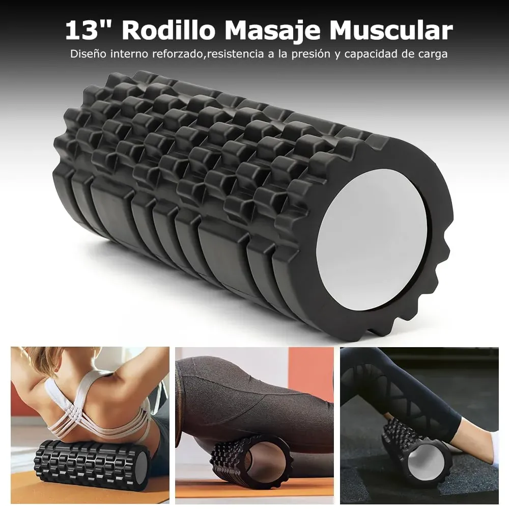 Rodillo Masaje Muscular, Qveetry 6en1 Rodillos de Espuma con Palos de Masaje, Bolas de Masaje, Foam Roller para Rodillos de Masaje de Tejido Profundo foto 2