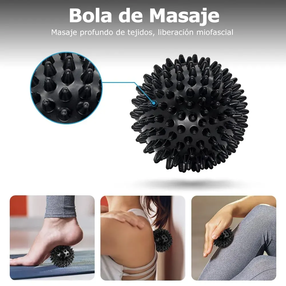 Rodillo Masaje Muscular, Qveetry 6en1 Rodillos de Espuma con Palos de Masaje, Bolas de Masaje, Foam Roller para Rodillos de Masaje de Tejido Profundo foto 4