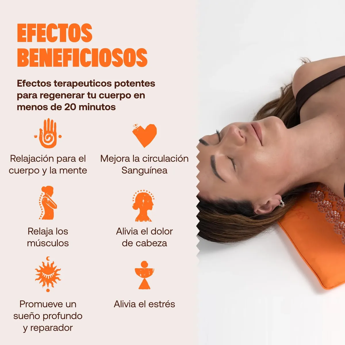 ShaktiMat [La original] Esterilla de acupresión - Algodón orgánico - Fabricación ética - Relajación y masaje en la espalda, la cervical, los piernas, los pies - Amber Naranja foto 1