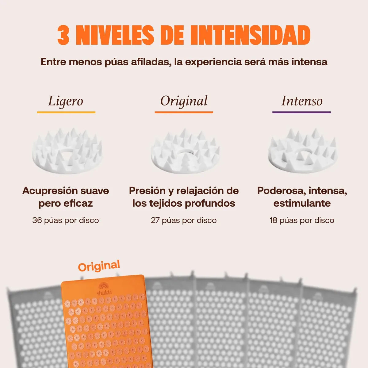 ShaktiMat [La original] Esterilla de acupresión - Algodón orgánico - Fabricación ética - Relajación y masaje en la espalda, la cervical, los piernas, los pies - Amber Naranja foto 3