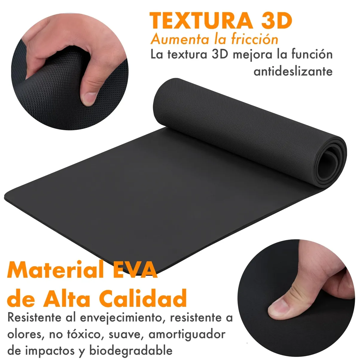 T-LOVENDO.ES Esterilla de Yoga Antideslizante con Funda y Correa | Colchoneta de EVA Alta Densidad para Pilates Fitness Estiramientos y Meditación | 183x61cm Gruesa, Ligera, Reforzada | foto 3