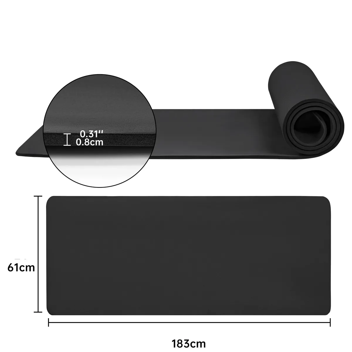 T-LOVENDO.ES Esterilla de Yoga Antideslizante con Funda y Correa | Colchoneta de EVA Alta Densidad para Pilates Fitness Estiramientos y Meditación | 183x61cm Gruesa, Ligera, Reforzada | foto 6