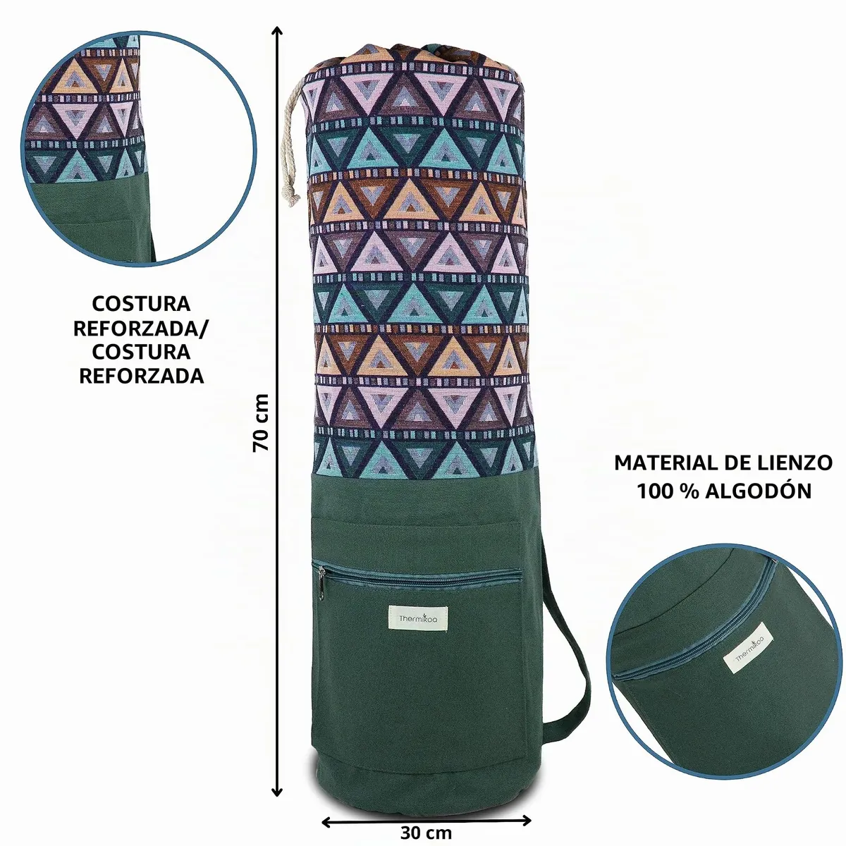 Thermikoa Funda Esterilla Yoga Con Bolsillo - Bolsa Para Colchoneta o Mat de Pilates y Gimnasia - Tote Bag Ligera, Espaciosa y Práctica Para Transportar - Accesorios foto 3