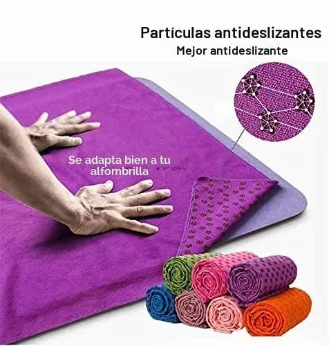 Toalla de Yoga - Antideslizante - Agarre húmedo - Microfibra Esterilla - 183 * 61cm foto 3