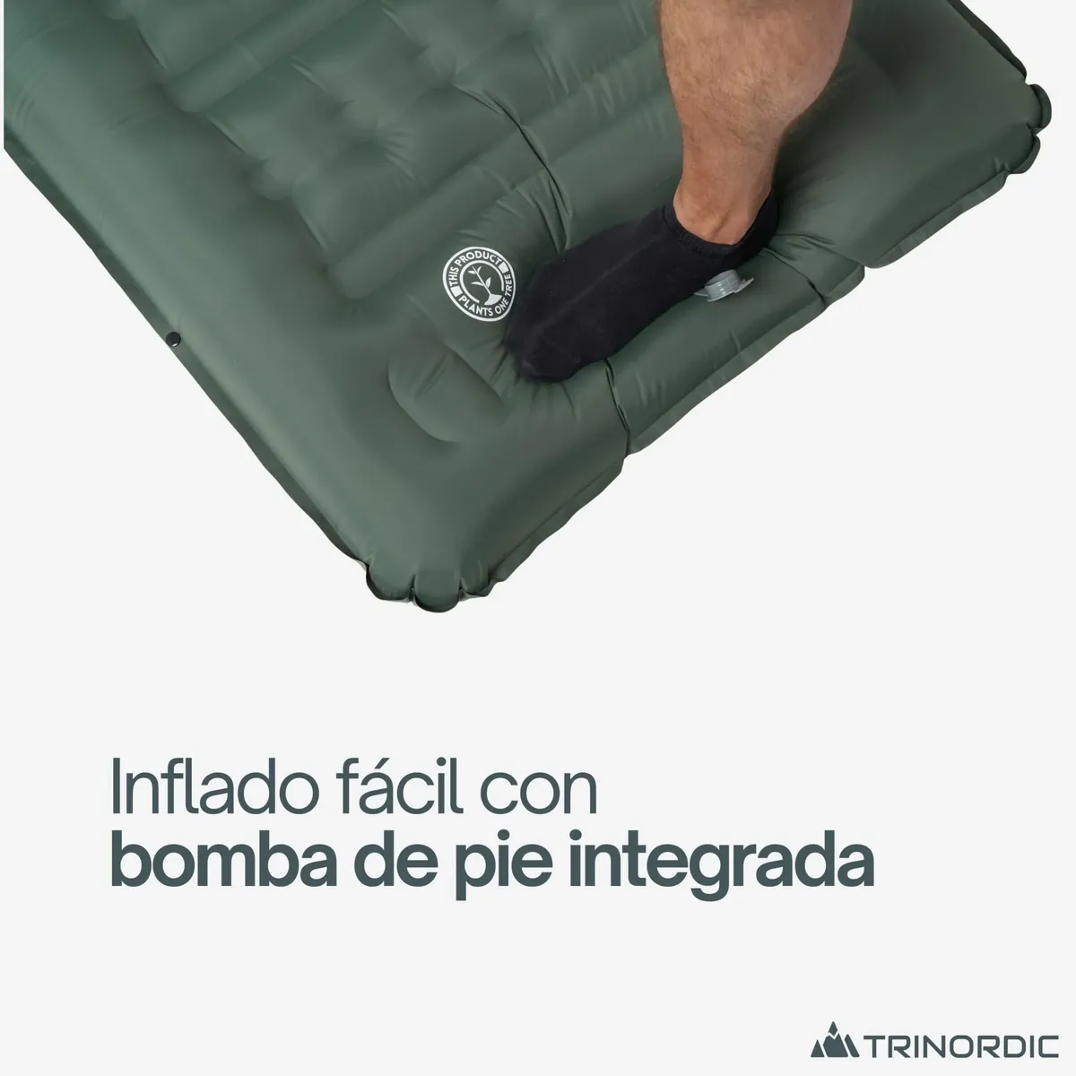 Trinordic Colchon Hinchable Grueso Camping - 12 cm Extra Grueso y Ancho con Bomba de Pie y Almohada - Esterilla de Camping Ligera para Viajes de Aventura al Aire Libre, Senderismo y Bikepacking foto 5