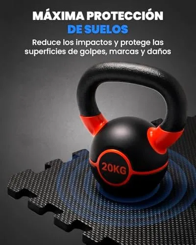 unycos - Alfombra Puzzle EVA para Gimnasio, 28 Piezas, 30x30x1,2 cm, Negro | Antideslizante, Impermeable y Expandible, Cubre 2,52 m², Fácil de Limpiar e Incluye E-book para Yoga, Pilates y Fuerza foto 2