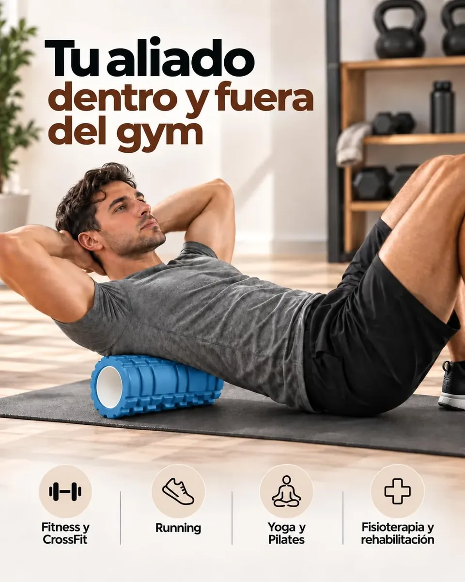 unycos - Rodillo para Masajes Musculares 33x14 cm, Azul Claro foto 4