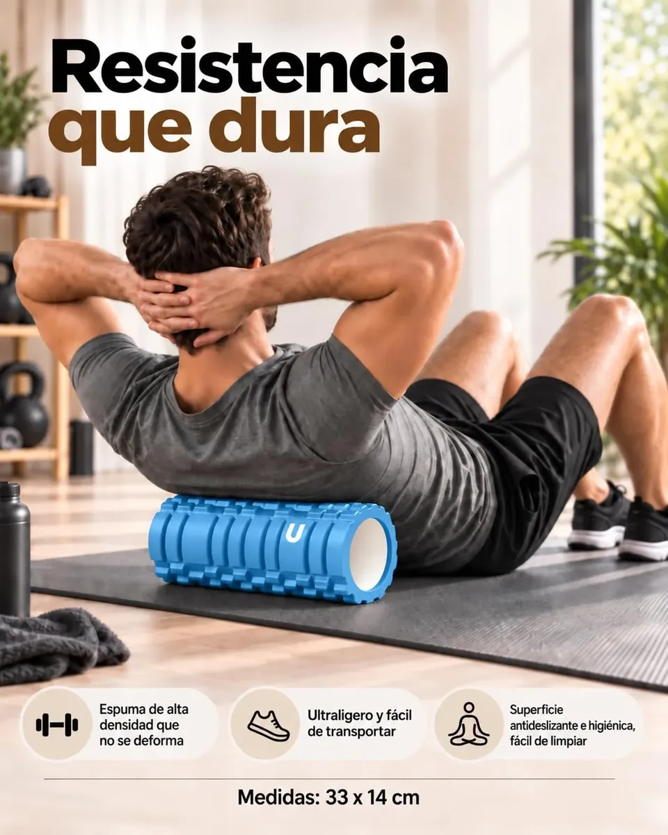 unycos - Rodillo para Masajes Musculares 33x14 cm, Azul Claro foto 5