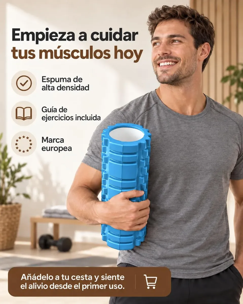 unycos - Rodillo para Masajes Musculares 33x14 cm, Azul Claro foto 7