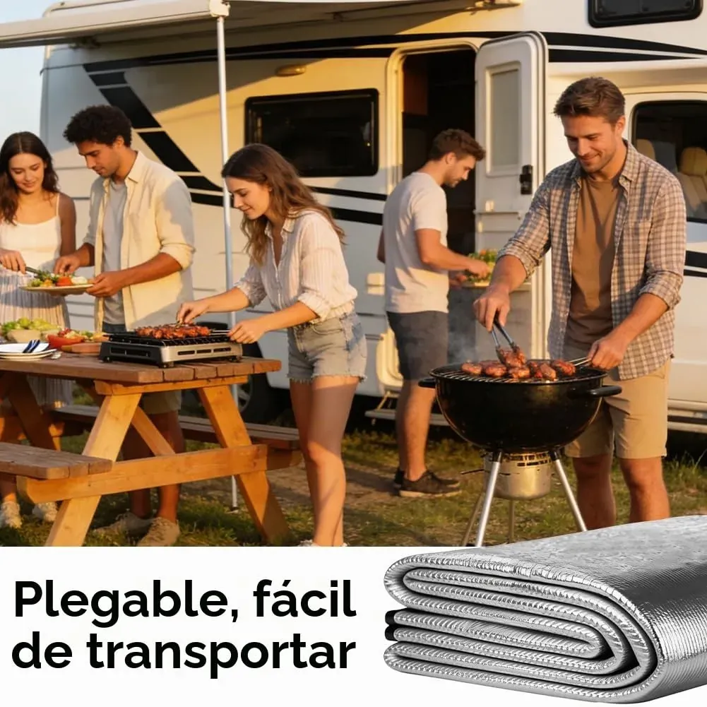 Vicloon Esterilla Aislante De Aluminio Esterilla Camping,Esterilla Aislante de lámina de Aluminio,Alfombra de Suelo Ultraligera Plegable,Resistente al Agua Picnic Espuma Eva Plegable foto 5