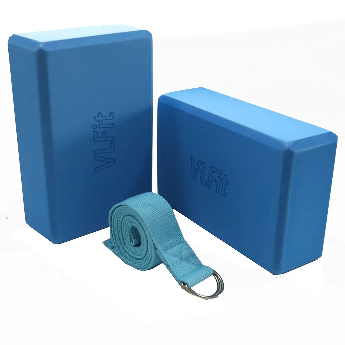 VLFit de 2 bloques de yoga y 1 Correa para Yoga,Bloque De Espuma Eva De Alta Densidad Yoga Block Pilates Accesorios Yoga para Pilates Y Ejercicios De Yoga foto 1