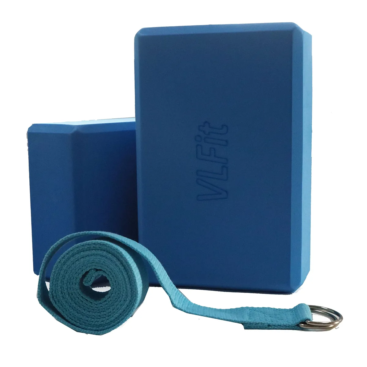VLFit de 2 bloques de yoga y 1 Correa para Yoga,Bloque De Espuma Eva De Alta Densidad Yoga Block Pilates Accesorios Yoga para Pilates Y Ejercicios De Yoga foto 2