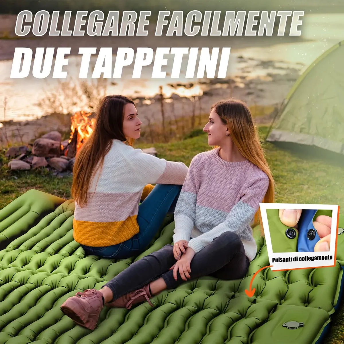 Yuzonc Colchoneta Camping, Ultraligero de Colchoneta Hinchable Camping, Colchonetas para Dormir Portátil para Acampada al Aire Libre, Senderismo y Tienda de Campaña foto 3