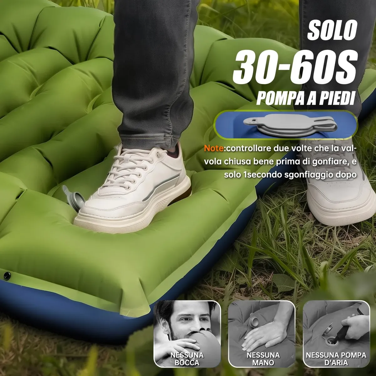 Yuzonc Colchoneta Camping, Ultraligero de Colchoneta Hinchable Camping, Colchonetas para Dormir Portátil para Acampada al Aire Libre, Senderismo y Tienda de Campaña foto 4