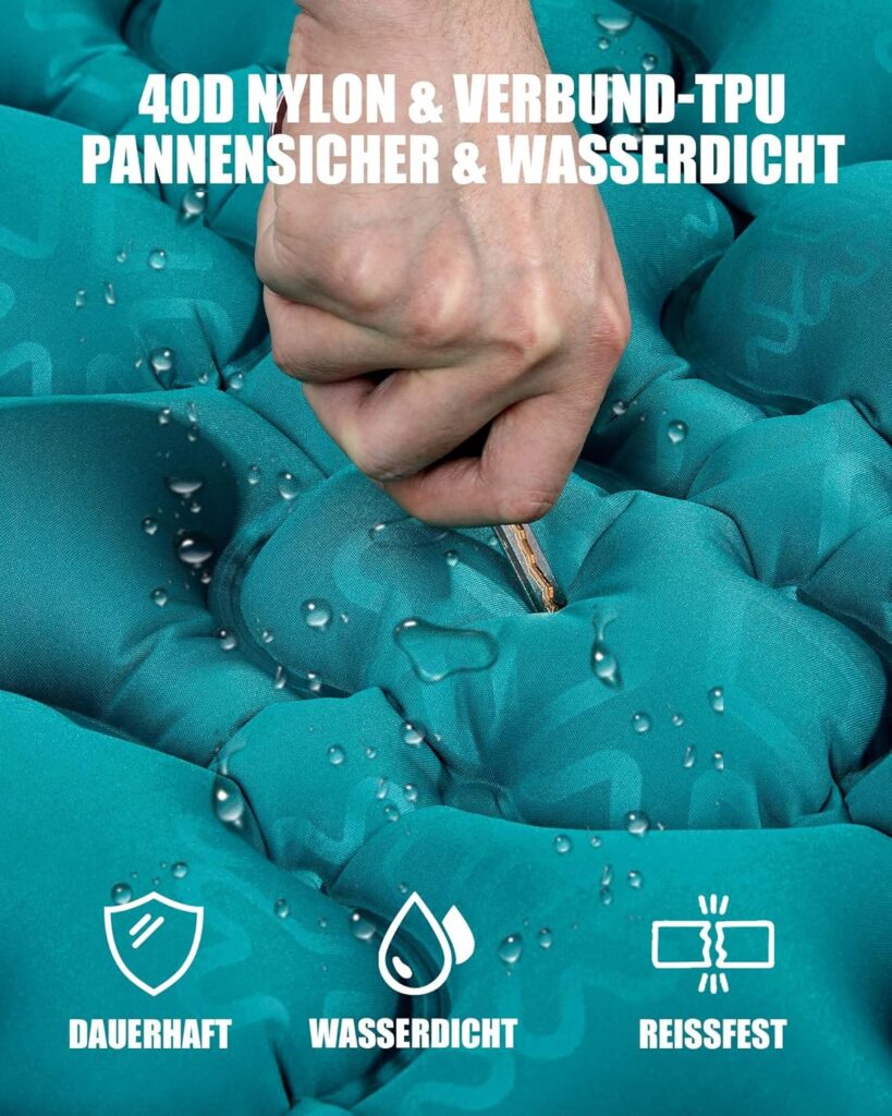 Esterilla Autoinflable Aksoul para Camping, tu compañera ideal para dormir cómodo en montaña, bosque o playa.