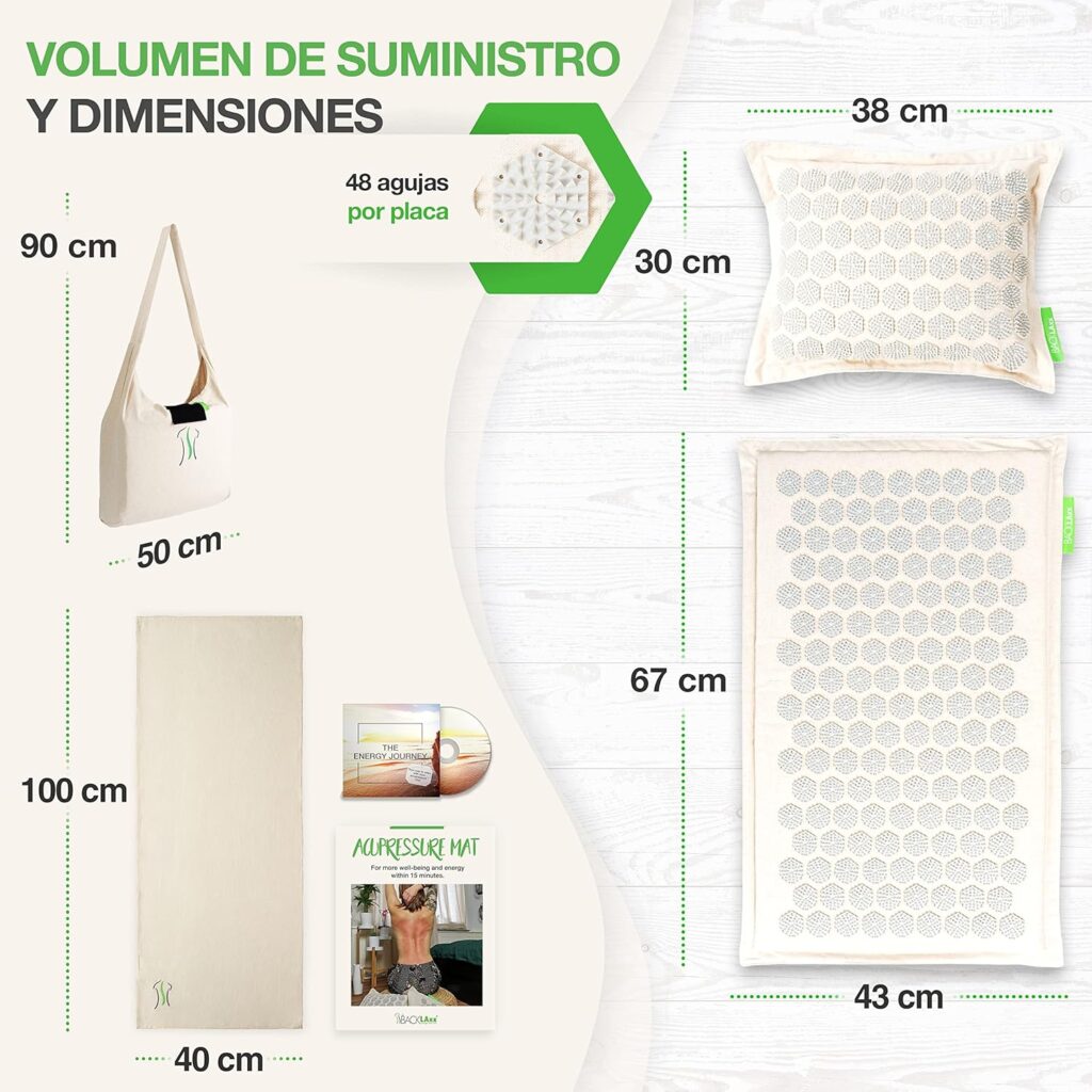 Almohada incluida con la Esterilla de Acupresión Backlaxx®: diseño ergonómico para una experiencia completa de bienestar.