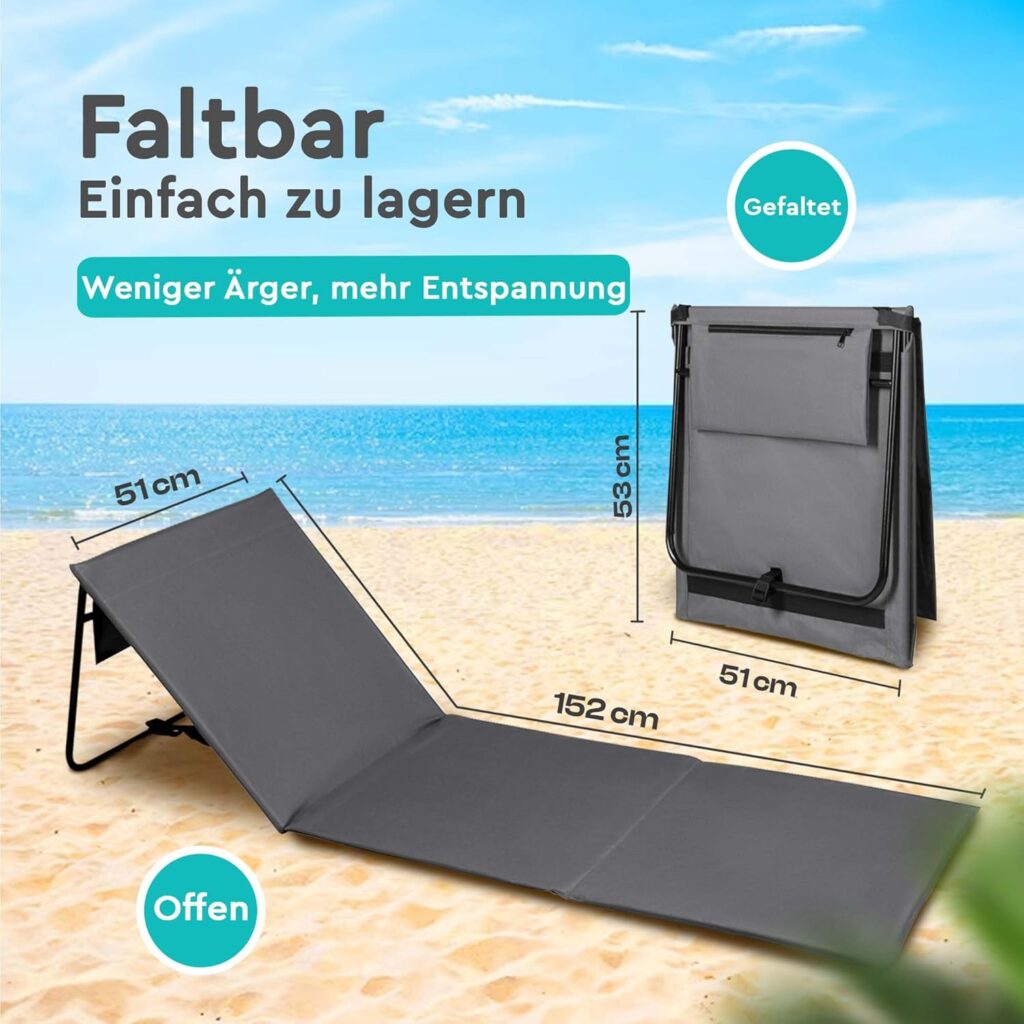 Esterilla de Playa Intimo Living plegada, lista para transportar con facilidad.