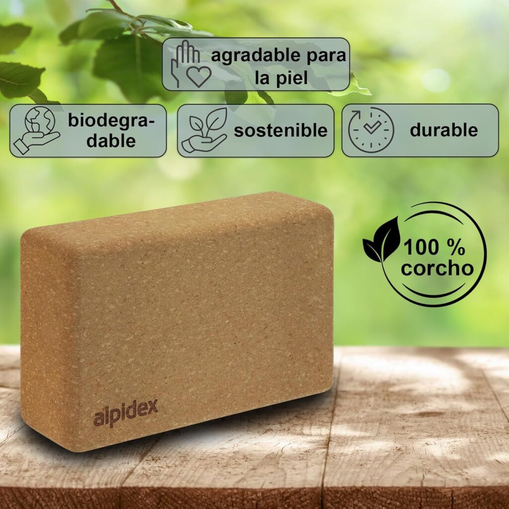 Detalle del material y textura antideslizante del Bloque de Yoga Alpidex.