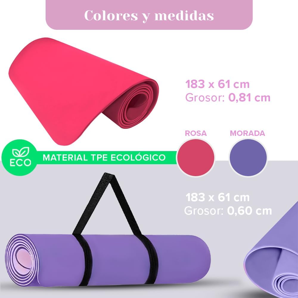 Detalle del material antideslizante y acolchado de la Esterilla de Pilates Maniboom para mayor confort.