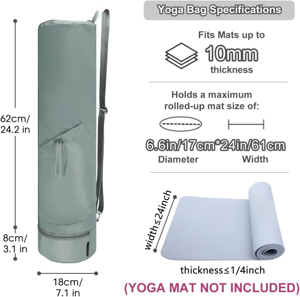 Bolsa para Esterilla de Yoga Sportsnew mostrando su amplio espacio y cierre seguro, perfecta para mantener tu esterilla protegida en cada práctica.