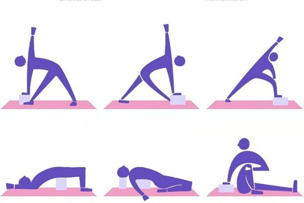 Yoga en casa con Bloque de Yoga VLFit, herramienta clave para mejorar la alineación y facilitar estiramientos.