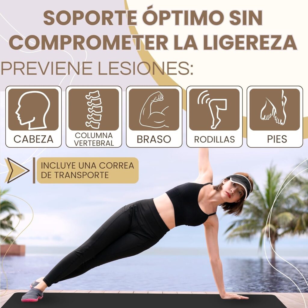Persona usando la Esterilla de Pilates Popys para una rutina de pilates en casa.