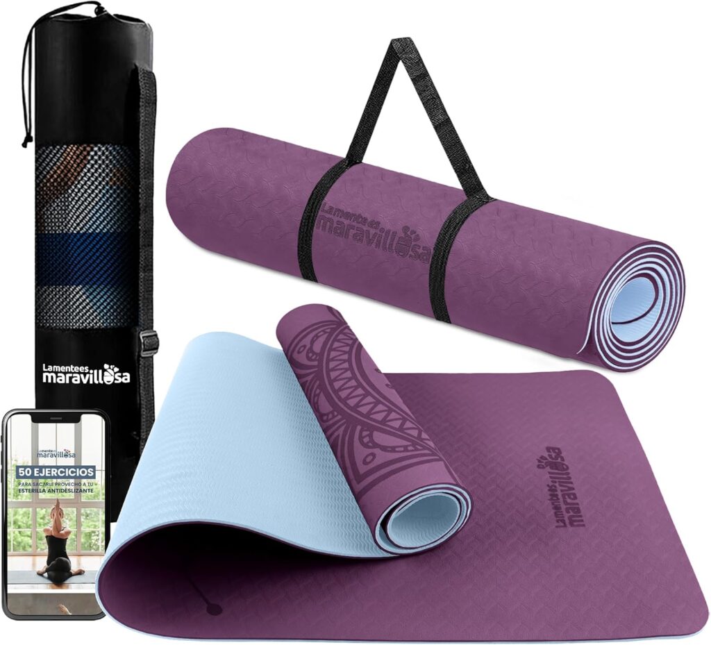 Esterilla de Yoga La Mente es Maravillosa – Diseñada para principiantes y expertos una de las 5 esterillas antideslizantes para yoga